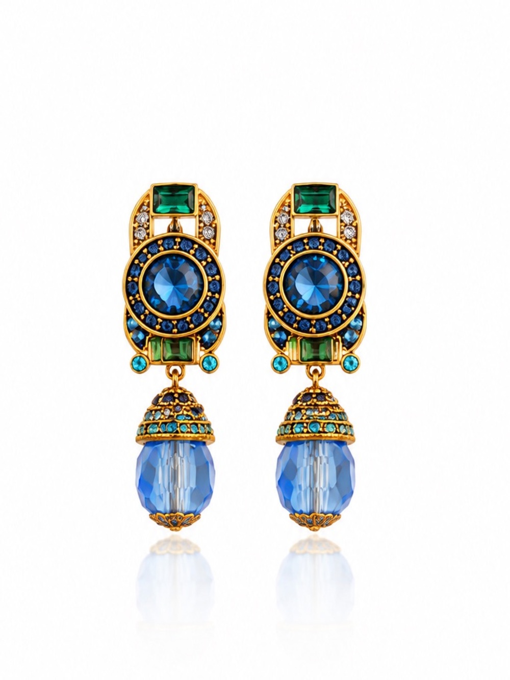 Elegant Blue Cristal Clip With Sparkle Crystals